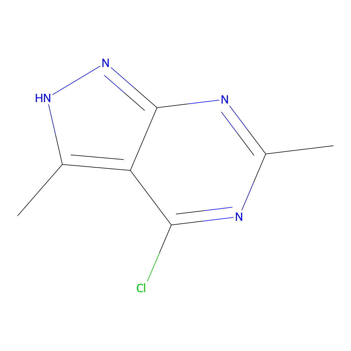 4-Chloro-3,6-dimethyl-1H-pyrazolo[3,4-D]pyrimidine molecular structure, CAS 1352891-68-9