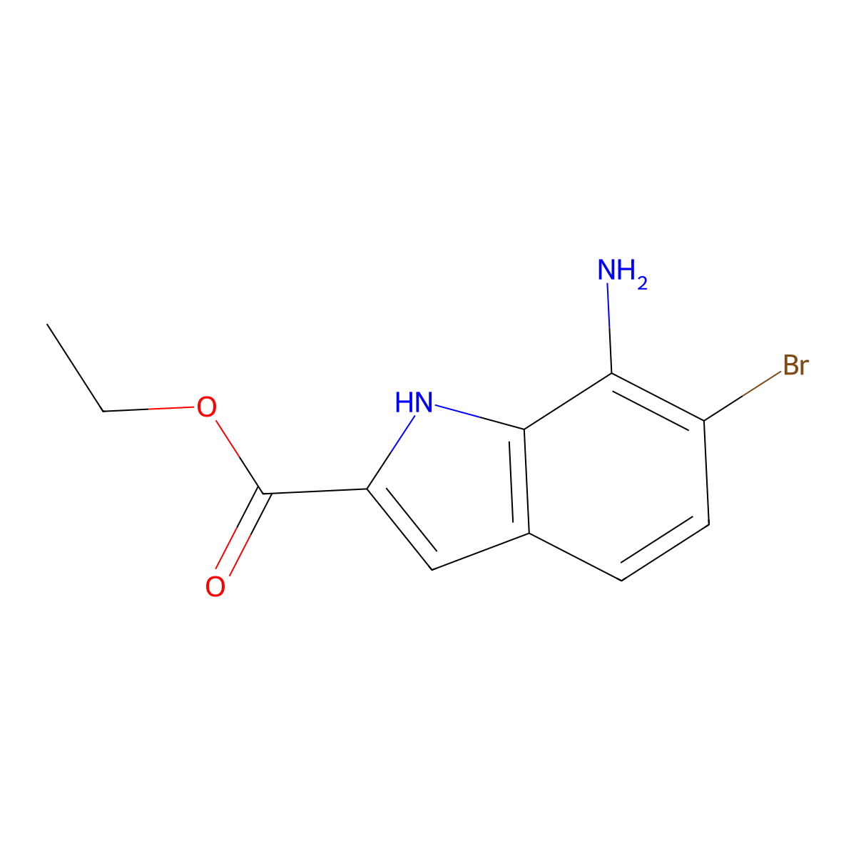 Ethyl 7-amino-6-bromo-1H-indole-2-carboxylate molecular structure, CAS 1352893-46-9