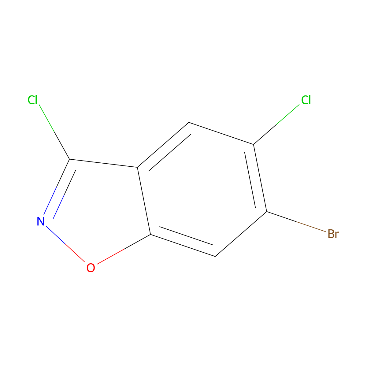6-Bromo-3,5-dichloro-1,2-benzoxazole molecular structure, CAS 1352894-15-5