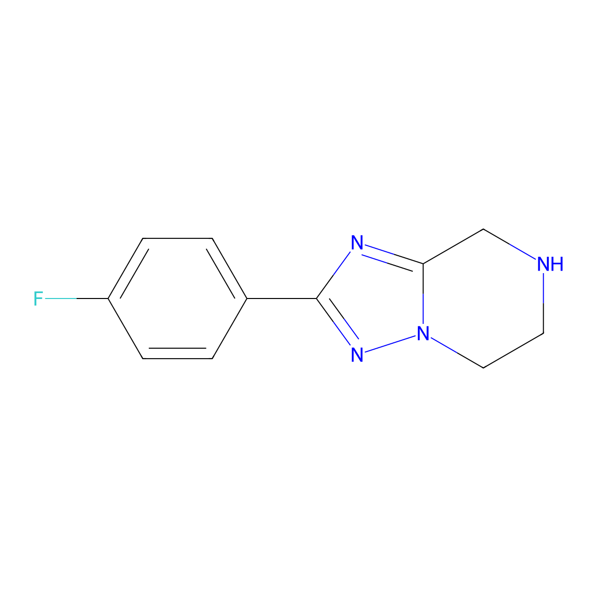 2-(4-fluorophenyl)-5H,6H,7H,8H-[1,2,4]triazolo[1,5-a]pyrazine molecular structure, CAS 1352896-00-4