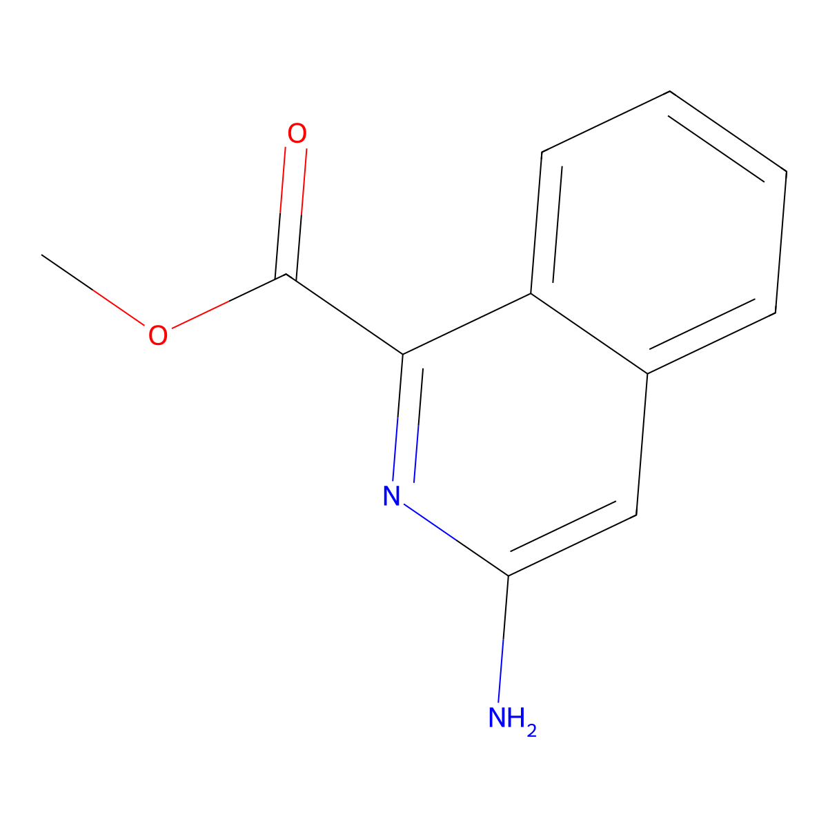 Methyl 3-aminoisoquinoline-1-carboxylate molecular structure, CAS 1352896-22-0