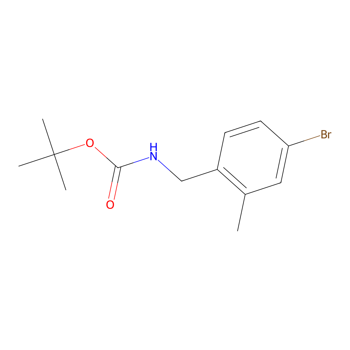 tert-Butyl 4-bromo-2-methylbenzylcarbamate molecular structure, CAS 1352896-24-2