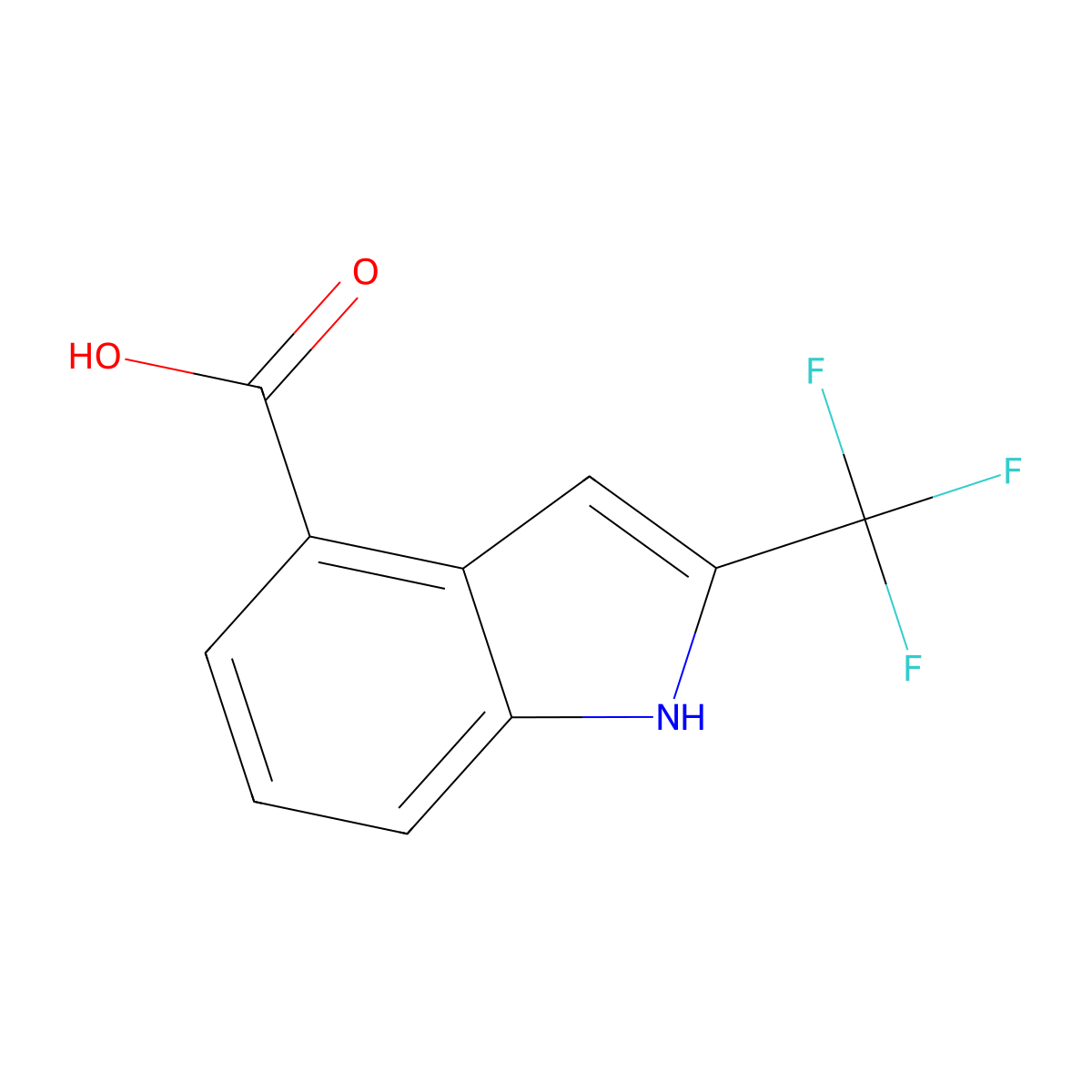 2-(Trifluoromethyl)-1h-indole-4-carboxylic acid molecular structure, CAS 1352896-50-4