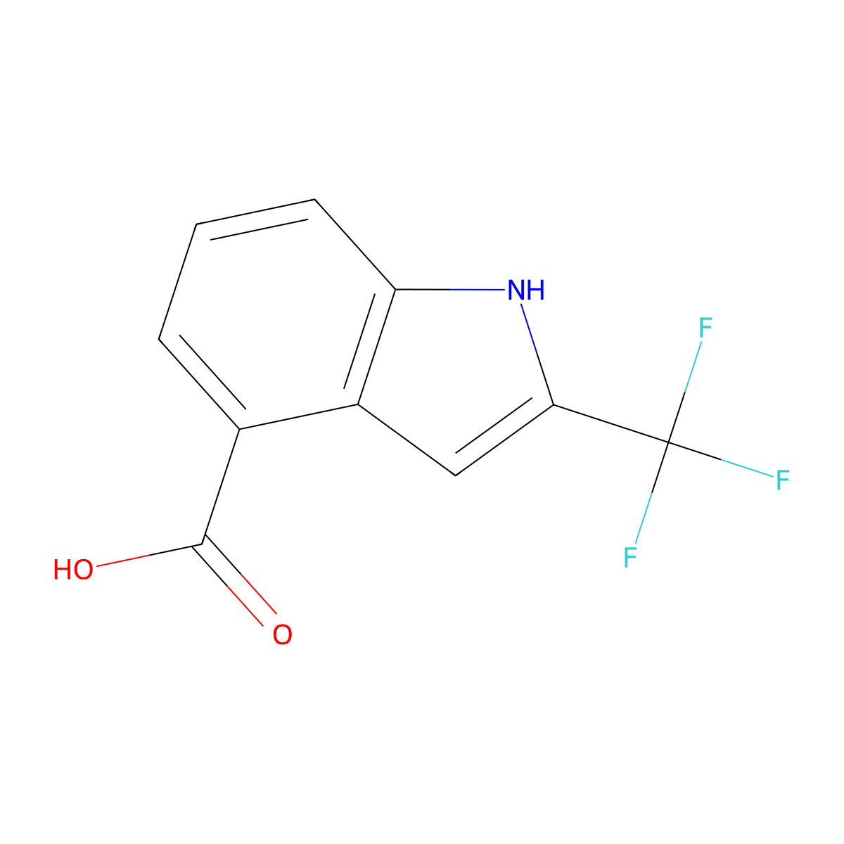 2-(Trifluoromethyl)-1h-indole-4-carboxylic acid molecular structure, CAS 1352896-50-4