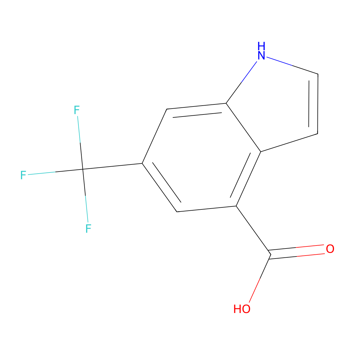 6-(Trifluoromethyl)-1H-indole-4-carboxylic acid molecular structure, CAS 1352896-61-7