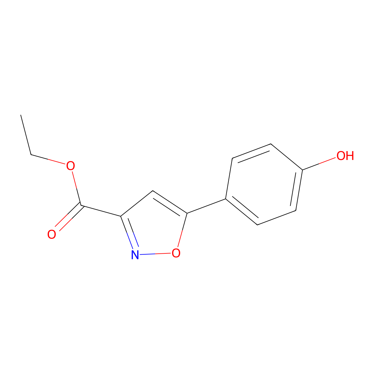 Ethyl 5-(4-Hydroxyphenyl)isoxazole-3-carboxylate molecular structure, CAS 1352896-92-4
