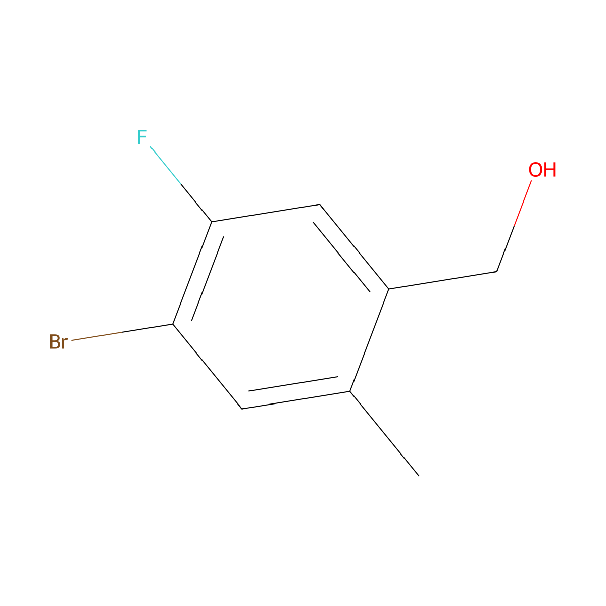 4-Bromo-5-fluoro-2-methylbenzyl alcohol molecular structure, CAS 1352899-41-2