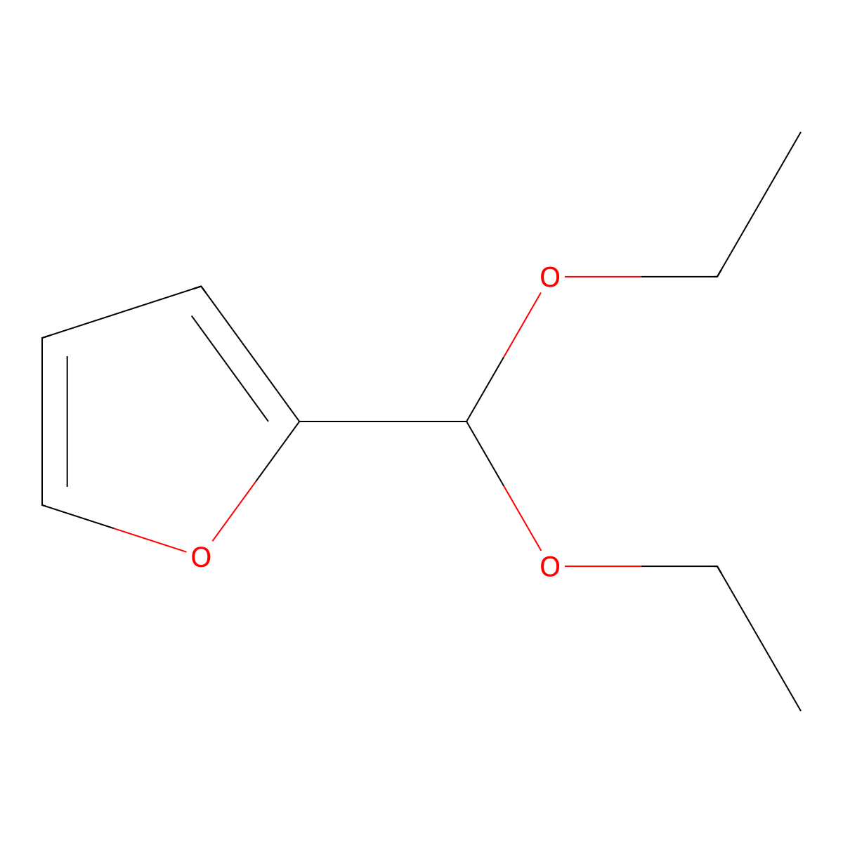 Furfural diethyl acetal molecular structure, CAS 13529-27-6