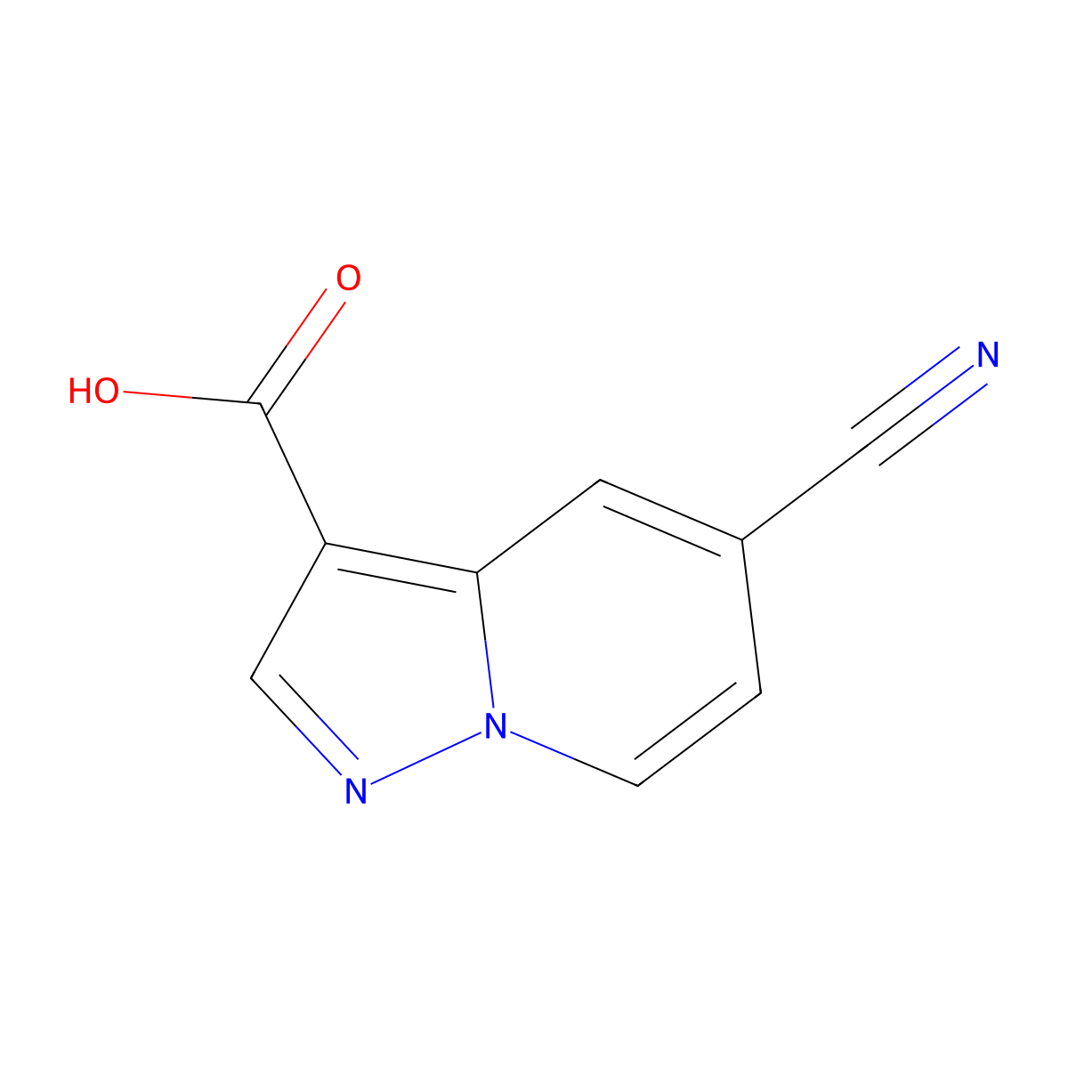 5-Cyanopyrazolo[1,5-a]pyridine-3-carboxylic acid molecular structure, CAS 1352900-89-0
