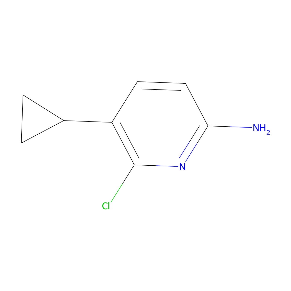 6-Chloro-5-cyclopropylpyridin-2-amine molecular structure, CAS 1352901-55-3