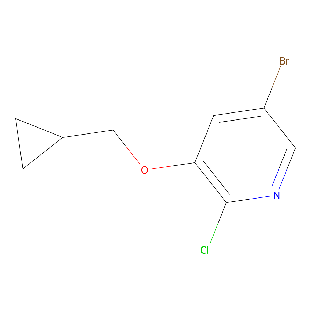 5-Bromo-2-chloro-3-(cyclopropylmethoxy)pyridine molecular structure, CAS 1352902-34-1