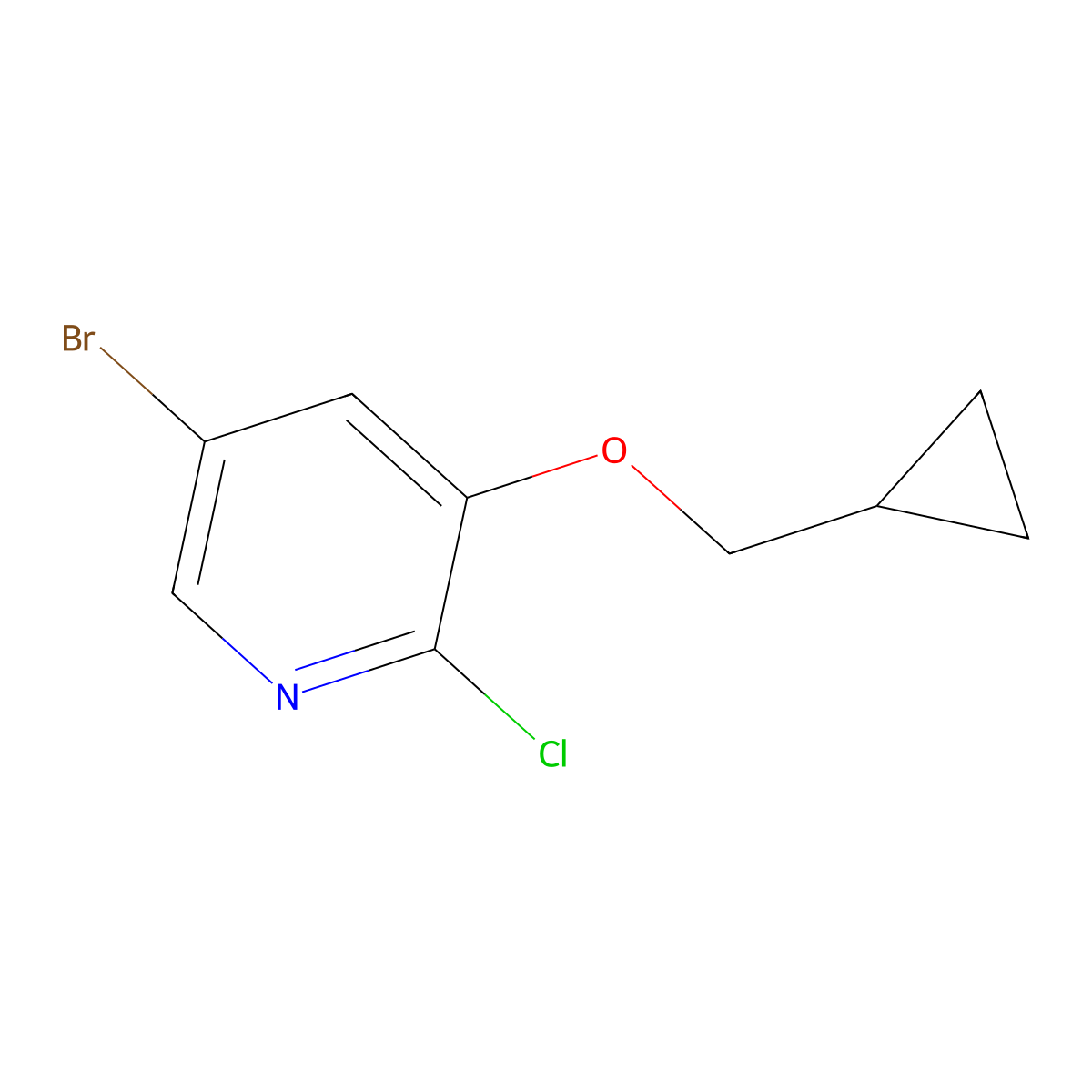 5-Bromo-2-chloro-3-(cyclopropylmethoxy)pyridine molecular structure, CAS 1352902-34-1