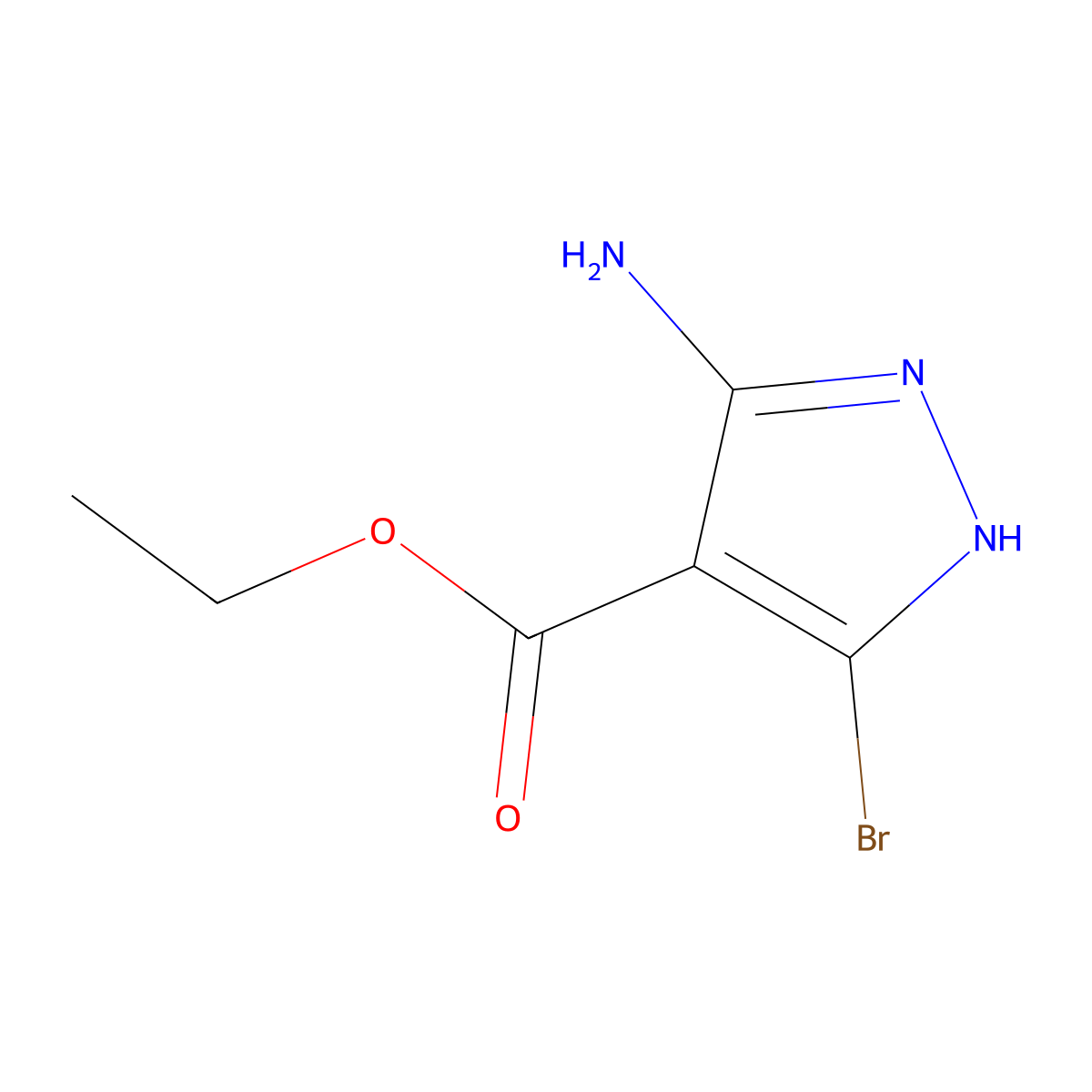 Ethyl 3-amino-5-bromo-1H-pyrazole-4-carboxylate molecular structure, CAS 1352903-61-7