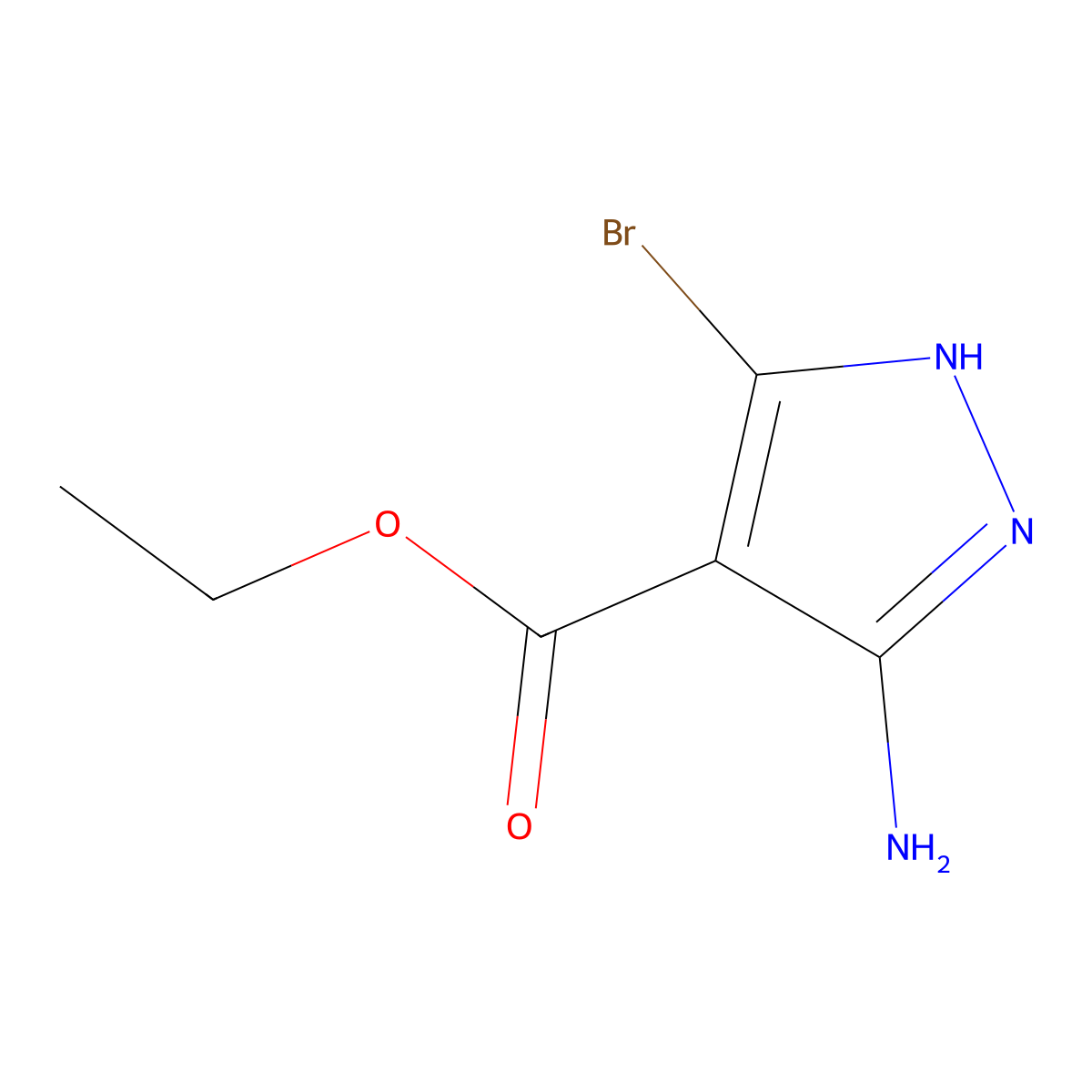 Ethyl 3-amino-5-bromo-1H-pyrazole-4-carboxylate molecular structure, CAS 1352903-61-7