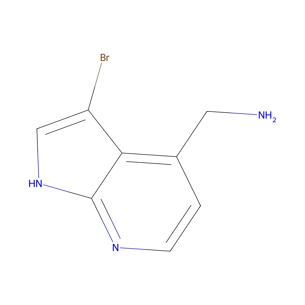 {3-bromo-1H-pyrrolo[2,3-b]pyridin-4-yl}methanamine molecular structure, CAS 1352905-47-5