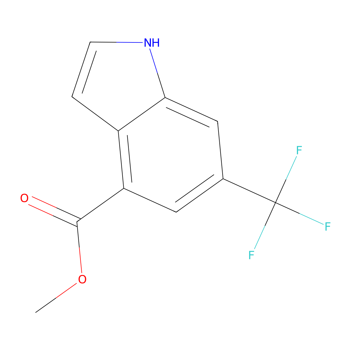 Methyl 6-(trifluoromethyl)-1H-indole-4-carboxylate molecular structure, CAS 1352905-52-2