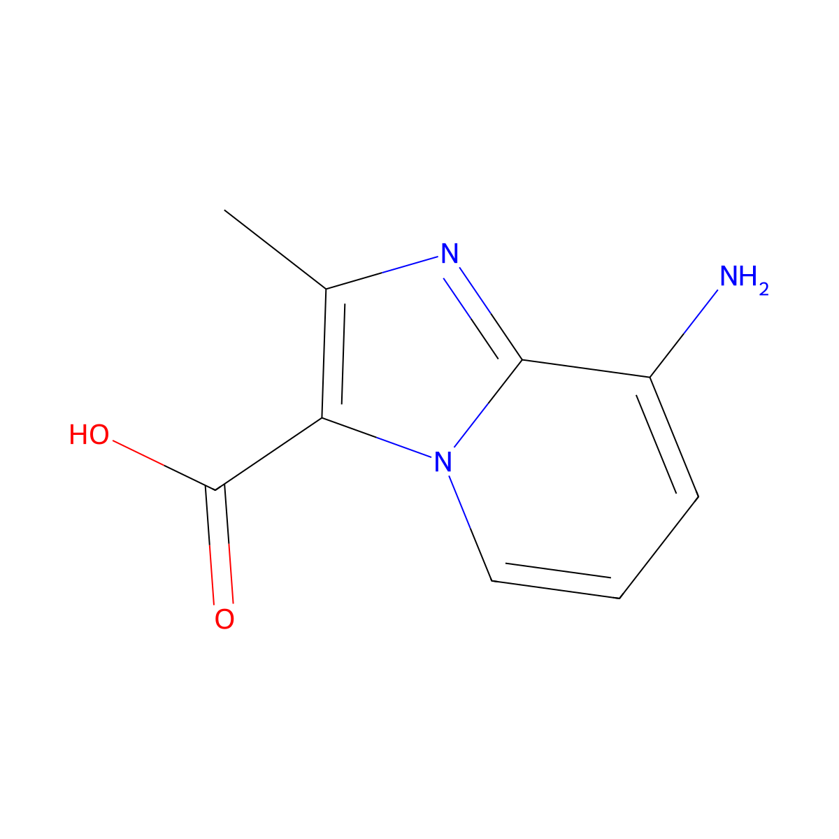 8-Amino-2-methylimidazo[1,2-a]pyridine-3-carboxylic acid molecular structure, CAS 1352905-75-9