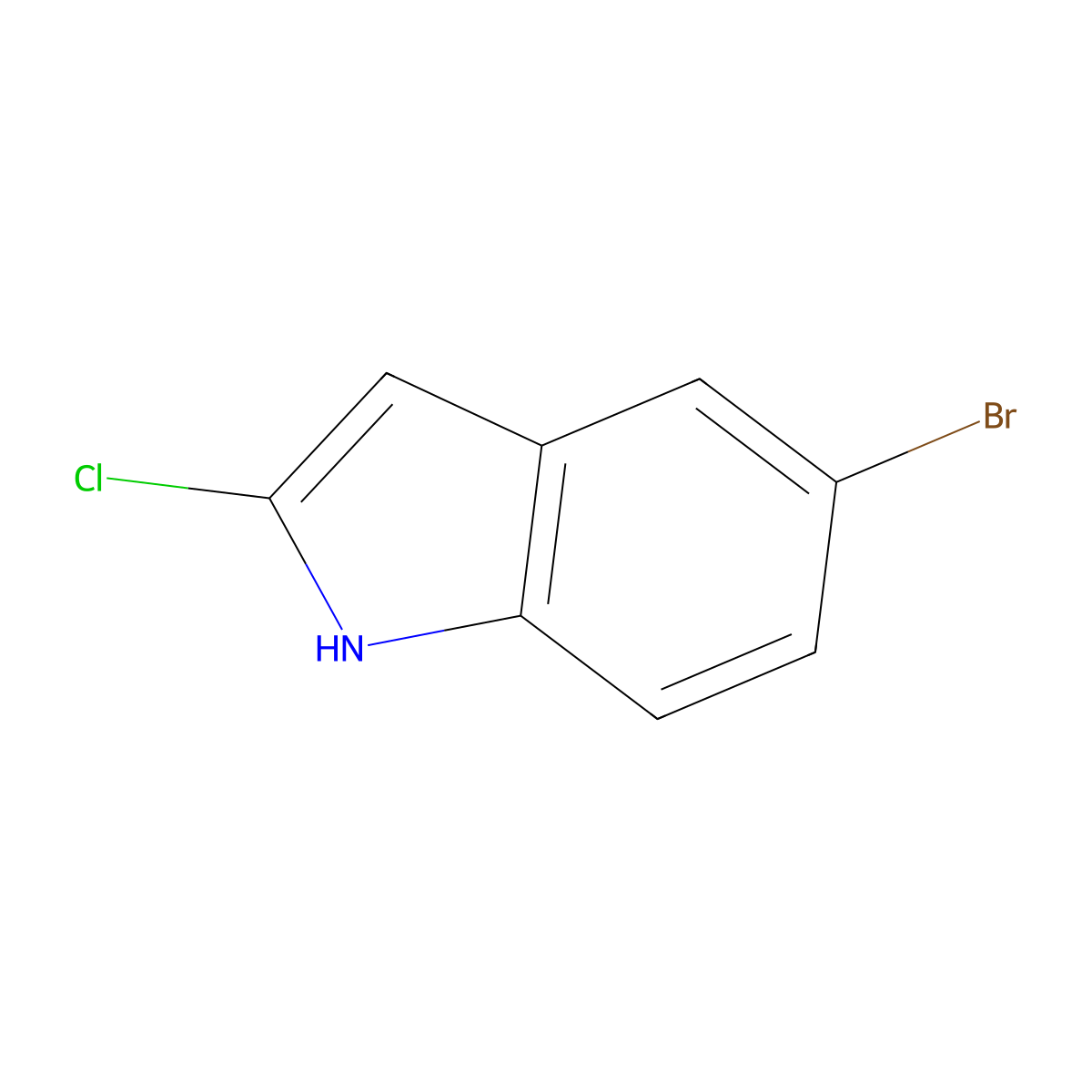 5-bromo-2-chloro-1H-indole molecular structure, CAS 1352906-22-9