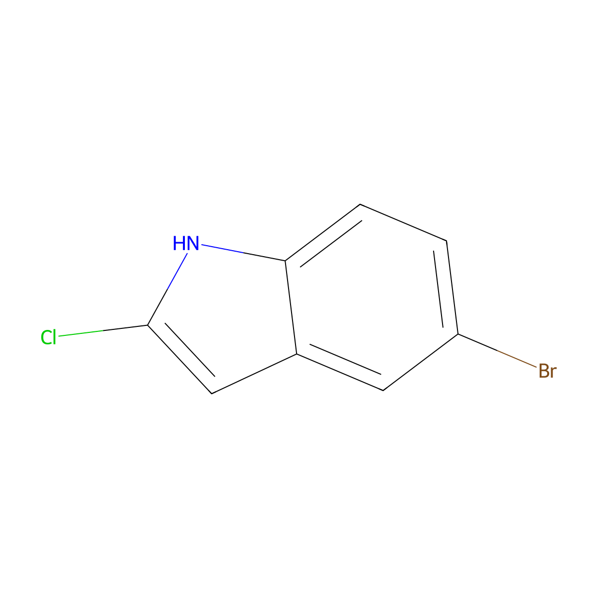 5-bromo-2-chloro-1H-indole molecular structure, CAS 1352906-22-9