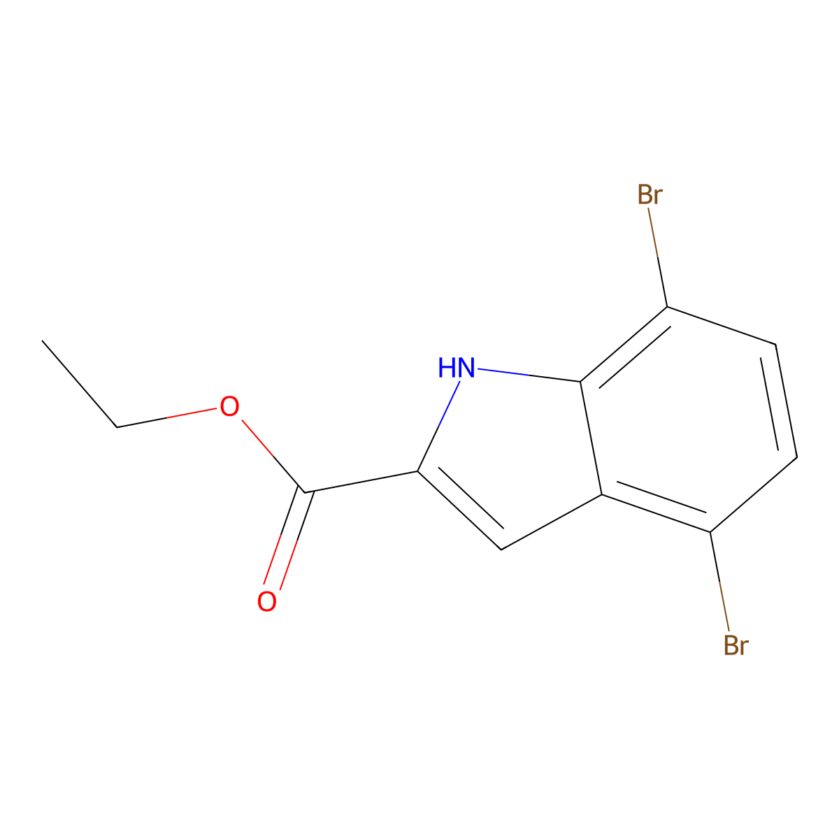 ethyl 4,7-dibromo-1H-indole-2-carboxylate molecular structure, CAS 1352906-57-0