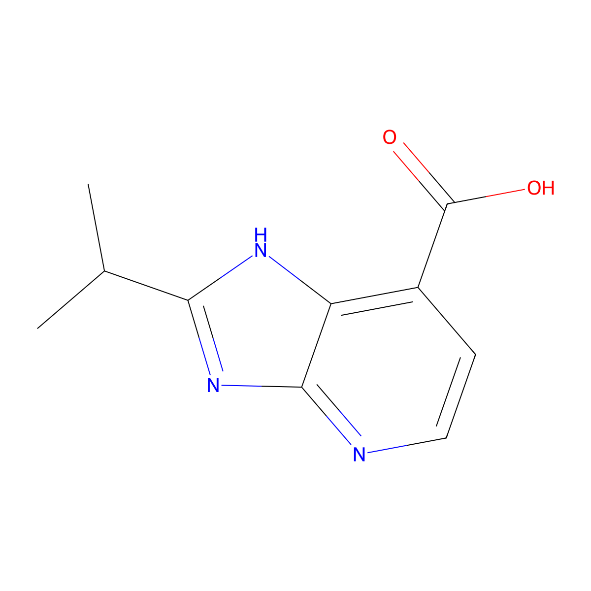 2-(propan-2-yl)-3H-imidazo[4,5-b]pyridine-7-carboxylic acid molecular structure, CAS 1352907-77-7