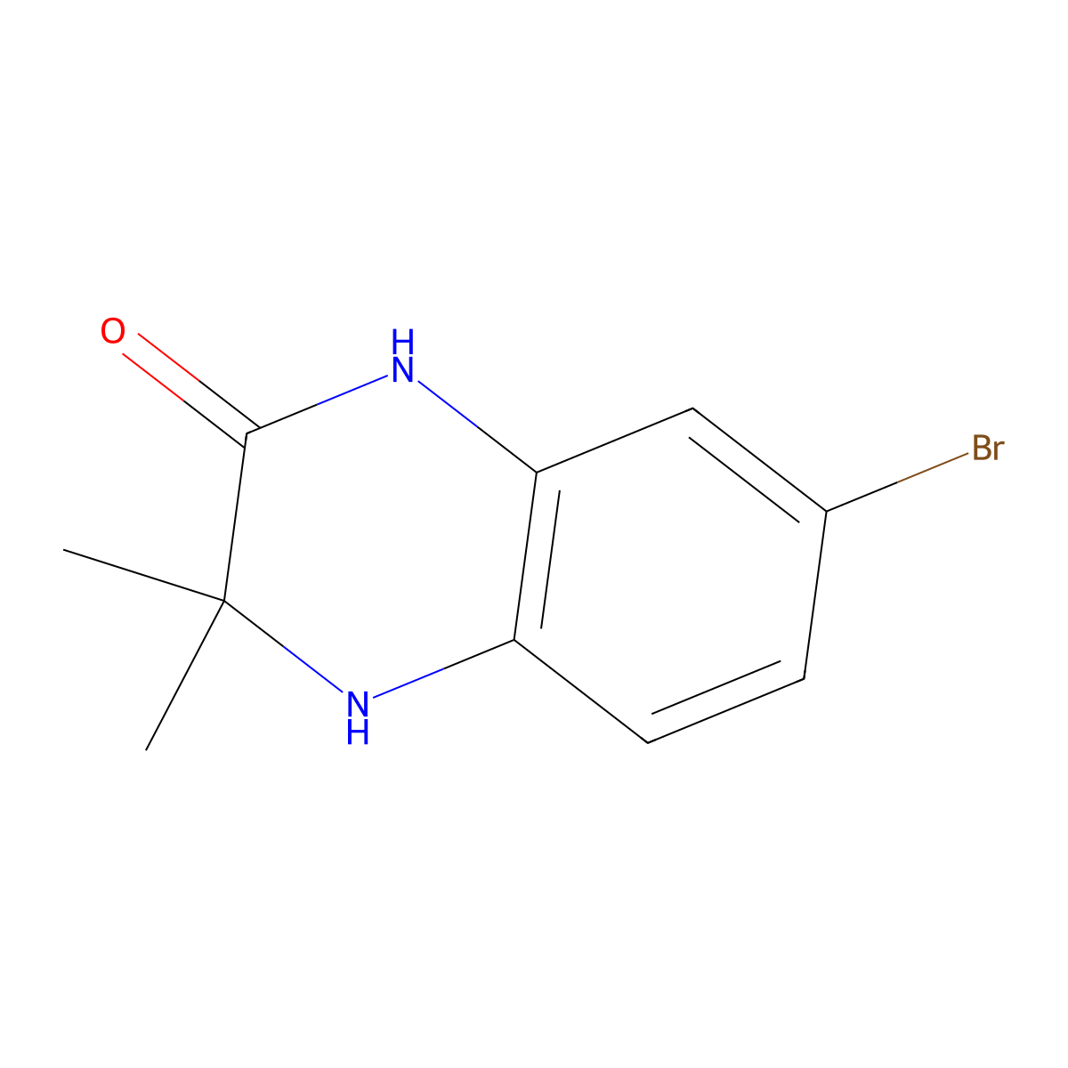 7-Bromo-3,3-dimethyl-1,2,3,4-tetrahydroquinoxalin-2-one molecular structure, CAS 1352907-83-5