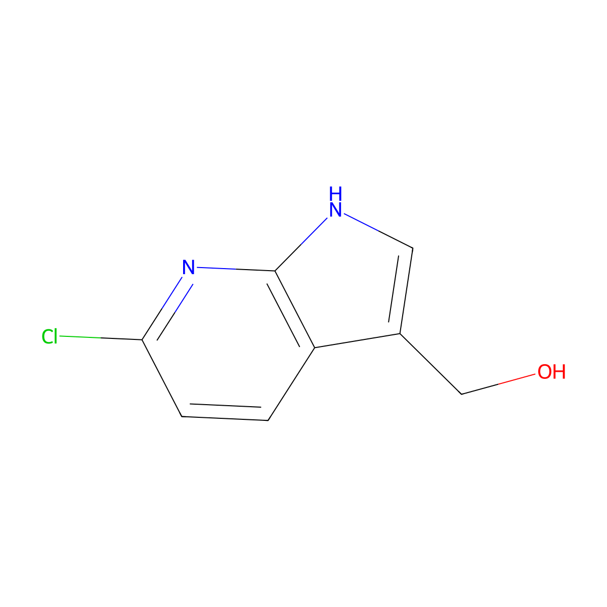 (6-Chloro-1H-pyrrolo[2,3-b]pyridin-3-yl)methanol molecular structure, CAS 1352908-53-2