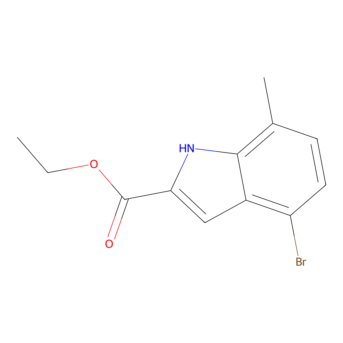 Ethyl 4-bromo-7-methyl-1H-indole-2-carboxylate molecular structure, CAS 1352908-86-1