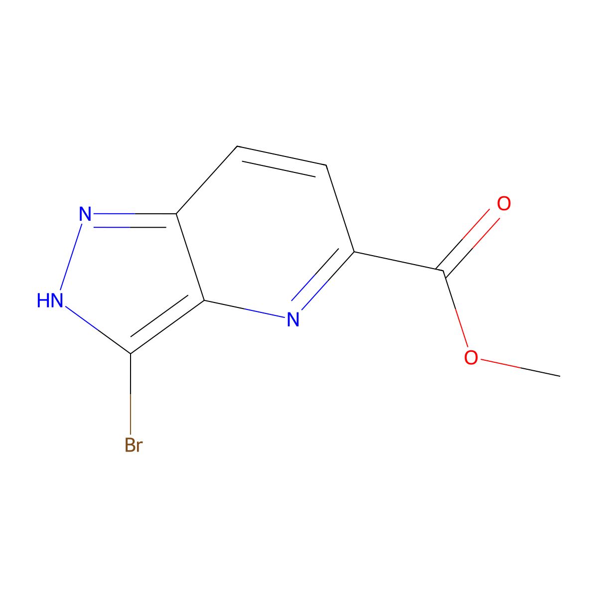 Methyl 3-bromo-1H-pyrazolo[4,3-b]pyridine-5-carboxylate molecular structure, CAS 1352909-37-5