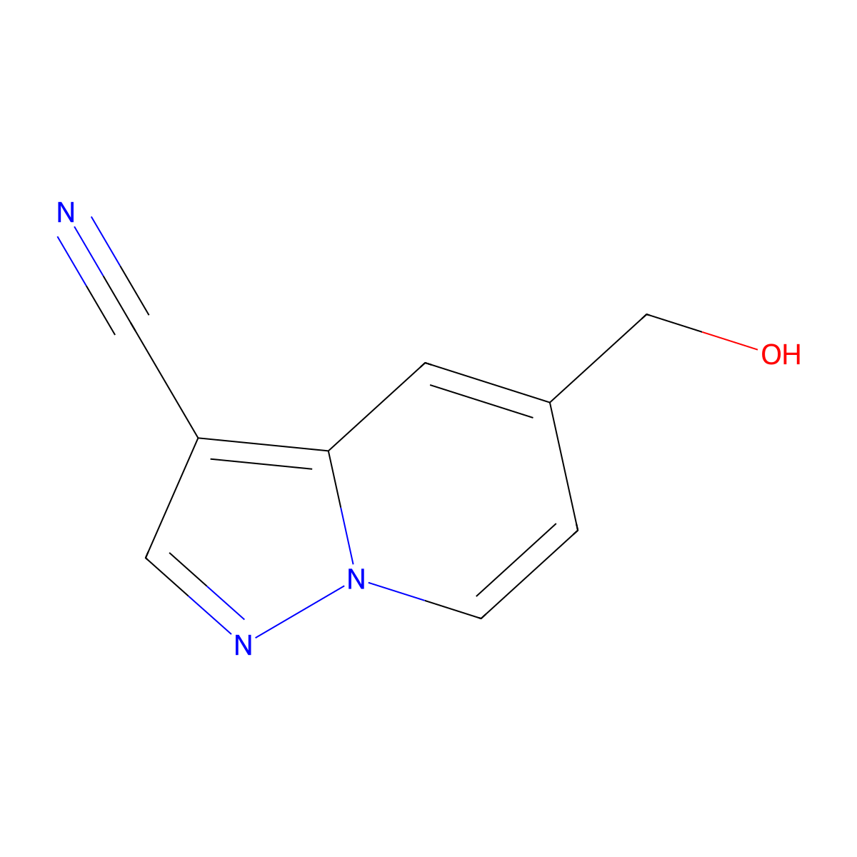 5-(Hydroxymethyl)pyrazolo(1,5-a)pyridine-3-carbonitrile molecular structure, CAS 1352910-27-0