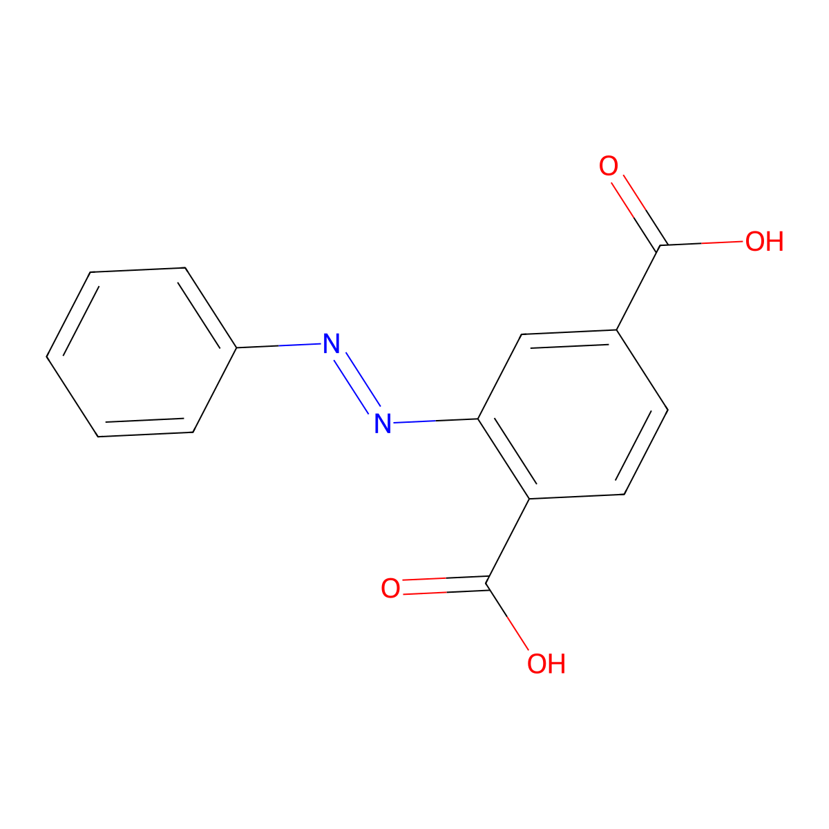 (E)-2-(Phenyldiazenyl)terephthalic acid molecular structure, CAS 1352924-38-9