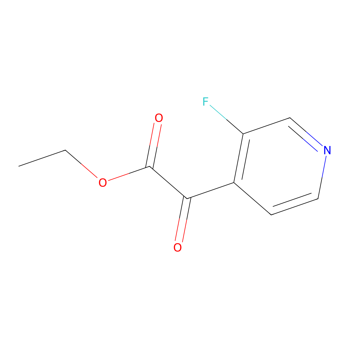 Ethyl (3-fluoropyridin-4-yl)(oxo)acetate molecular structure, CAS 1352925-37-1