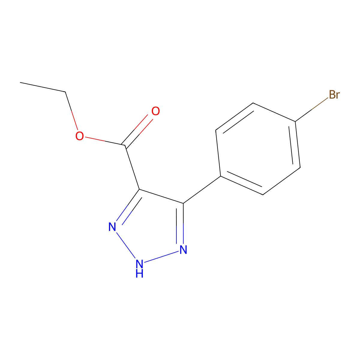 Ethyl 4-(4-bromophenyl)-1H-1,2,3-triazole-5-carboxylate molecular structure, CAS 1352925-70-2