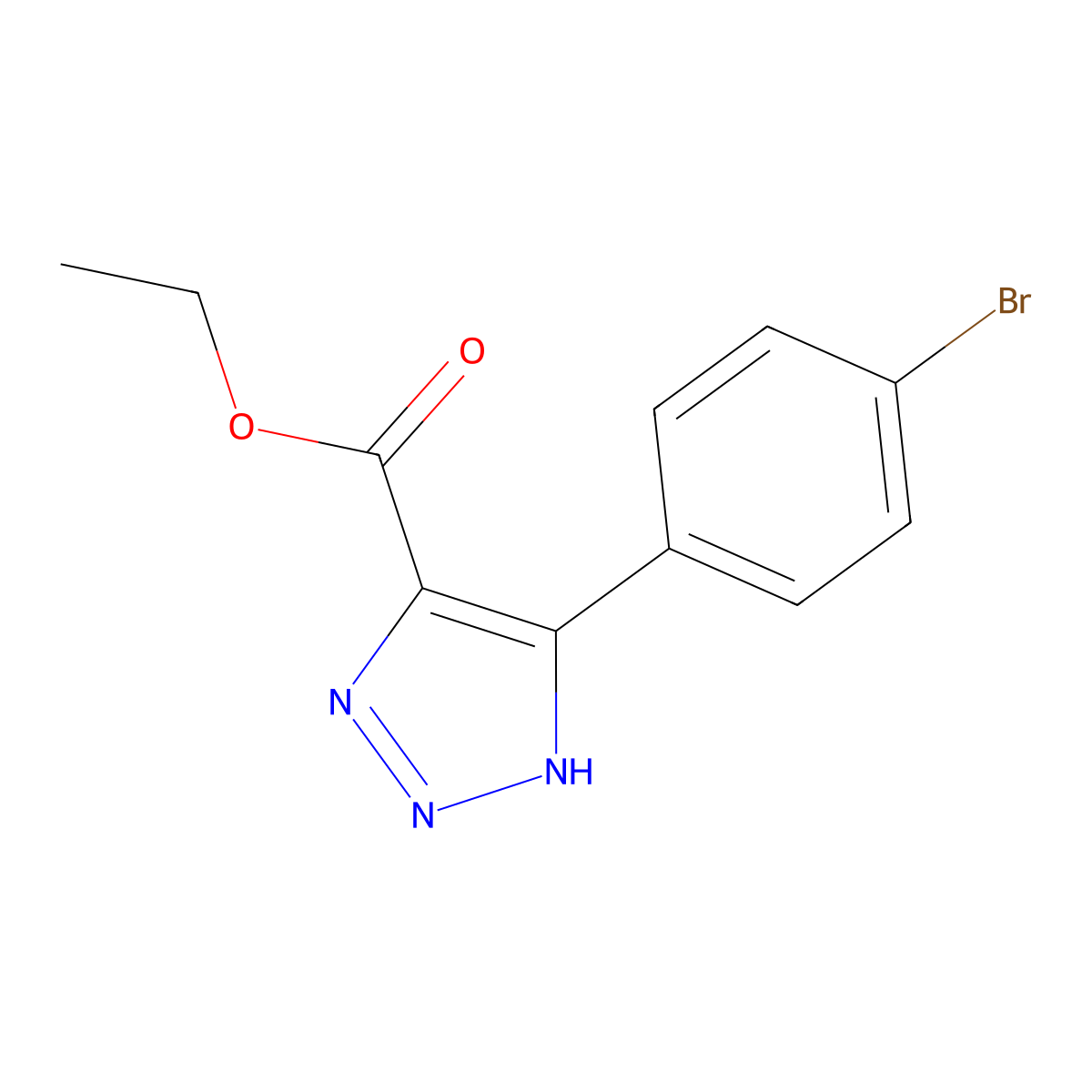 Ethyl 4-(4-bromophenyl)-1H-1,2,3-triazole-5-carboxylate molecular structure, CAS 1352925-70-2