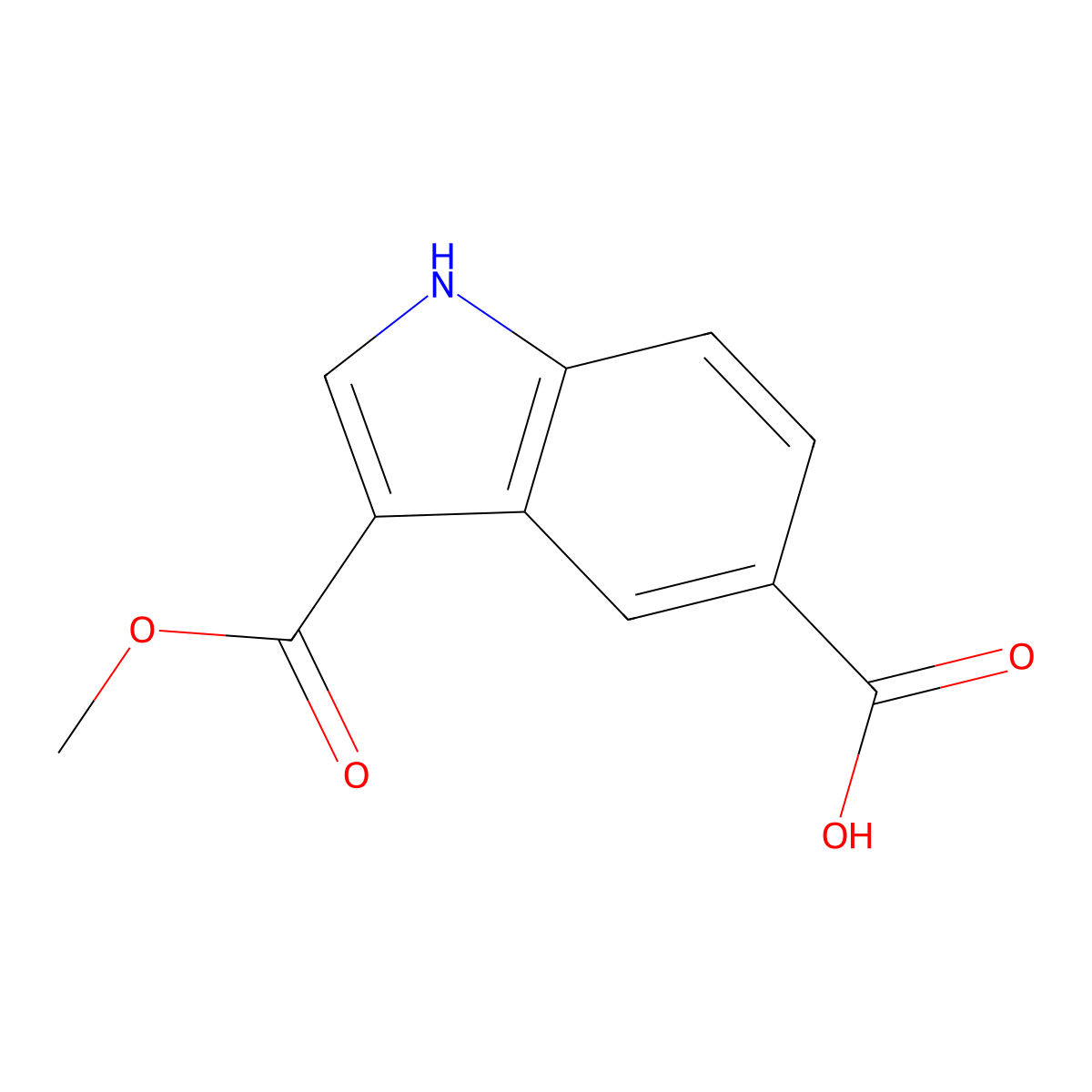 3-(Methoxycarbonyl)-1H-indole-5-carboxylic acid molecular structure, CAS 1352925-78-0