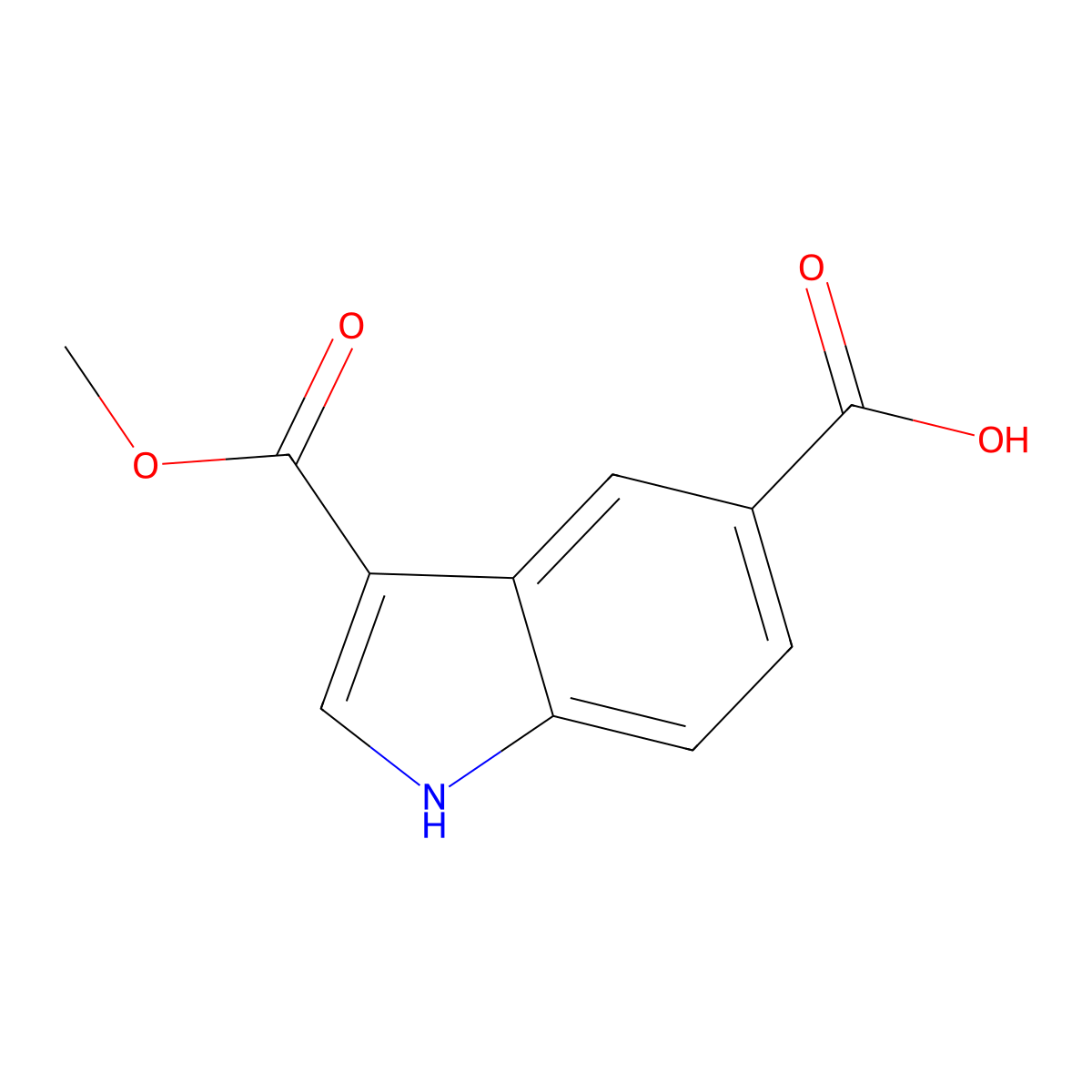 3-(Methoxycarbonyl)-1H-indole-5-carboxylic acid molecular structure, CAS 1352925-78-0