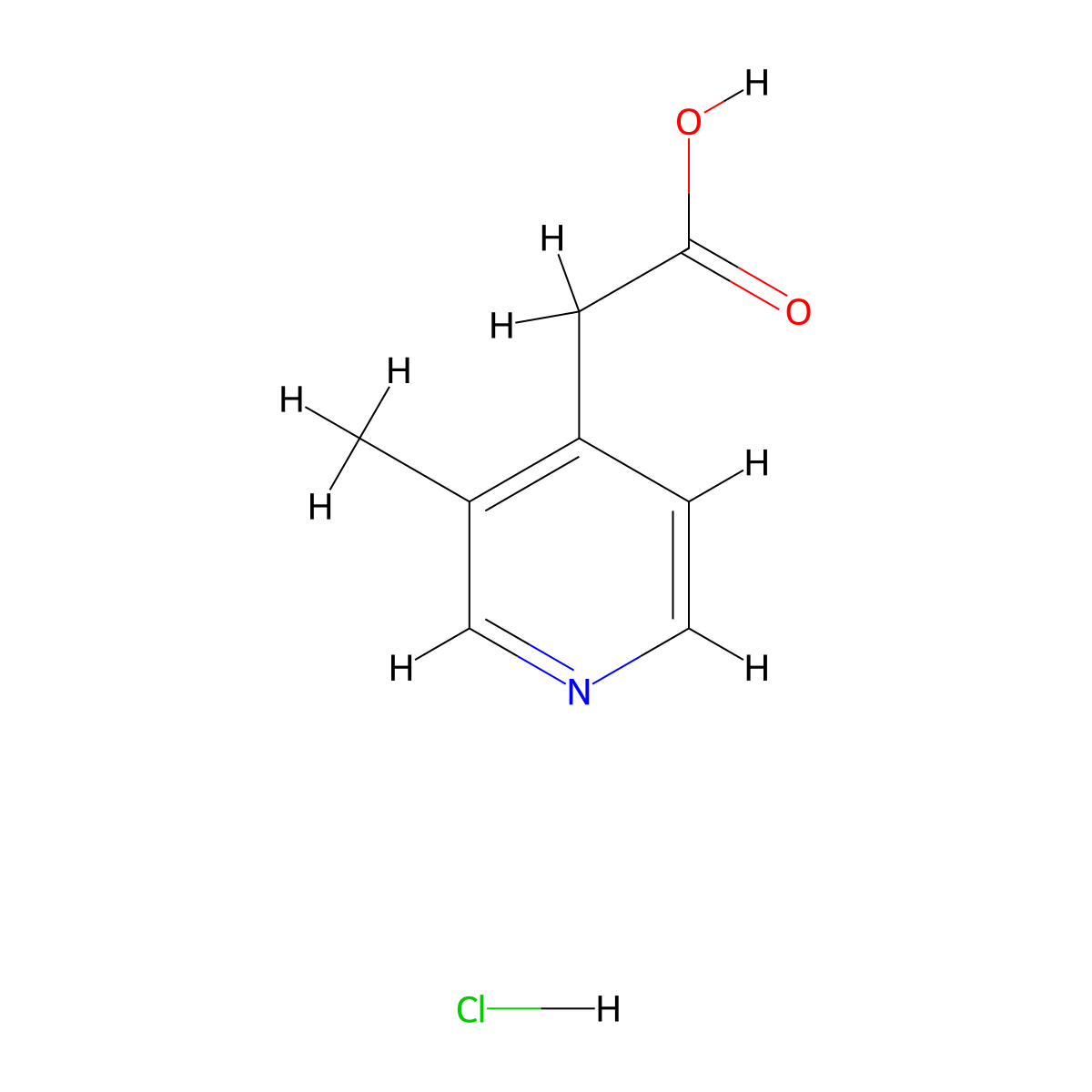 2-(3-Methylpyridin-4-yl)acetic acid hydrochloride molecular structure, CAS 1352925-97-3