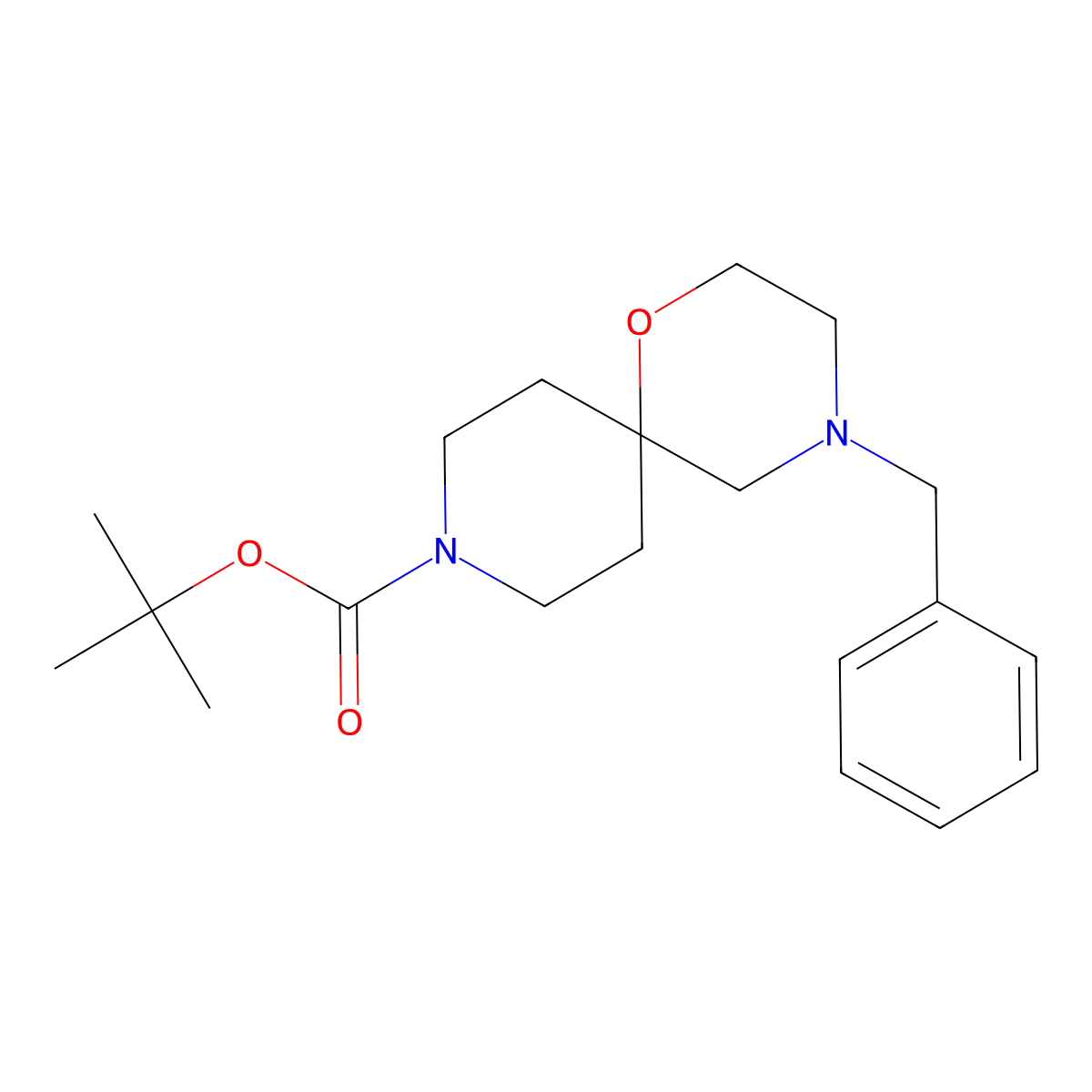 Tert-butyl 4-benzyl-1-oxa-4,9-diazaspiro[5.5]undecane-9-carboxylate molecular structure, CAS 1352926-03-4