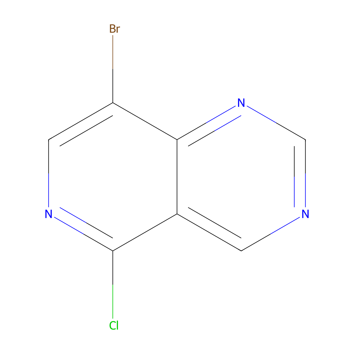 8-Bromo-5-chloropyrido[4,3-d]pyrimidine molecular structure, CAS 1352926-12-5