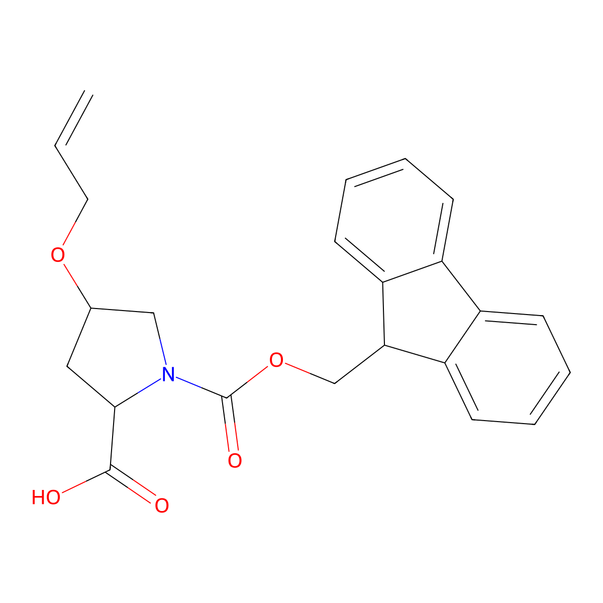 (4S)-1-Fmoc-4-(2-propen-1-yloxy)-L-proline molecular structure, CAS 1352930-63-2