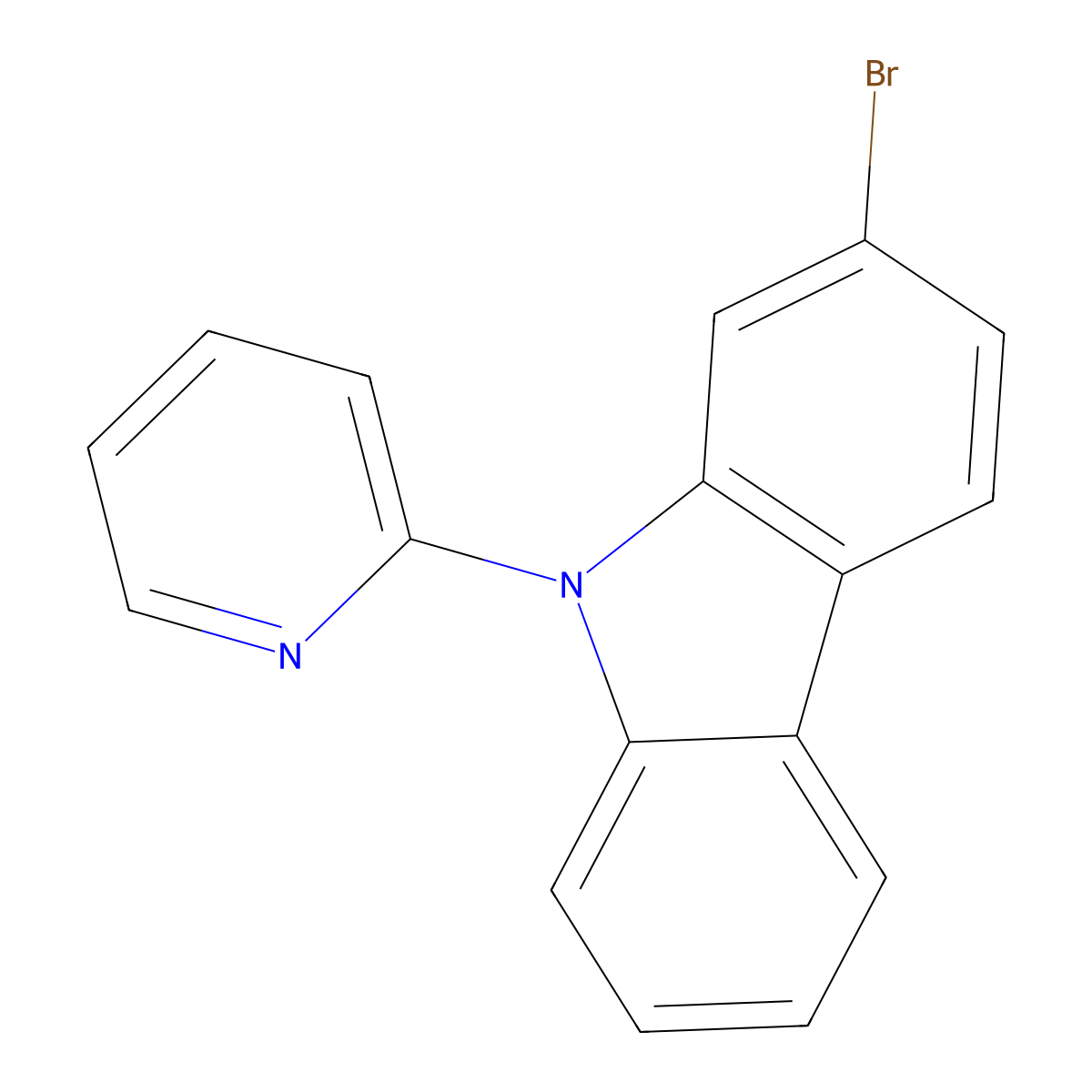 2-bromo-9-(pyridin-2-yl)-9H-carbazole molecular structure, CAS 1352932-32-1