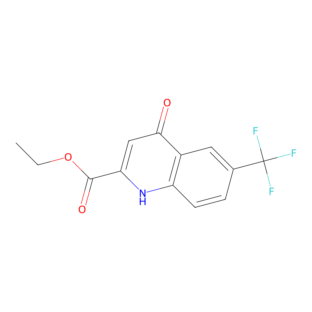 Ethyl 4-hydroxy-6-(trifluoromethyl)quinoline-2-carboxylate molecular structure, CAS 1352935-29-5