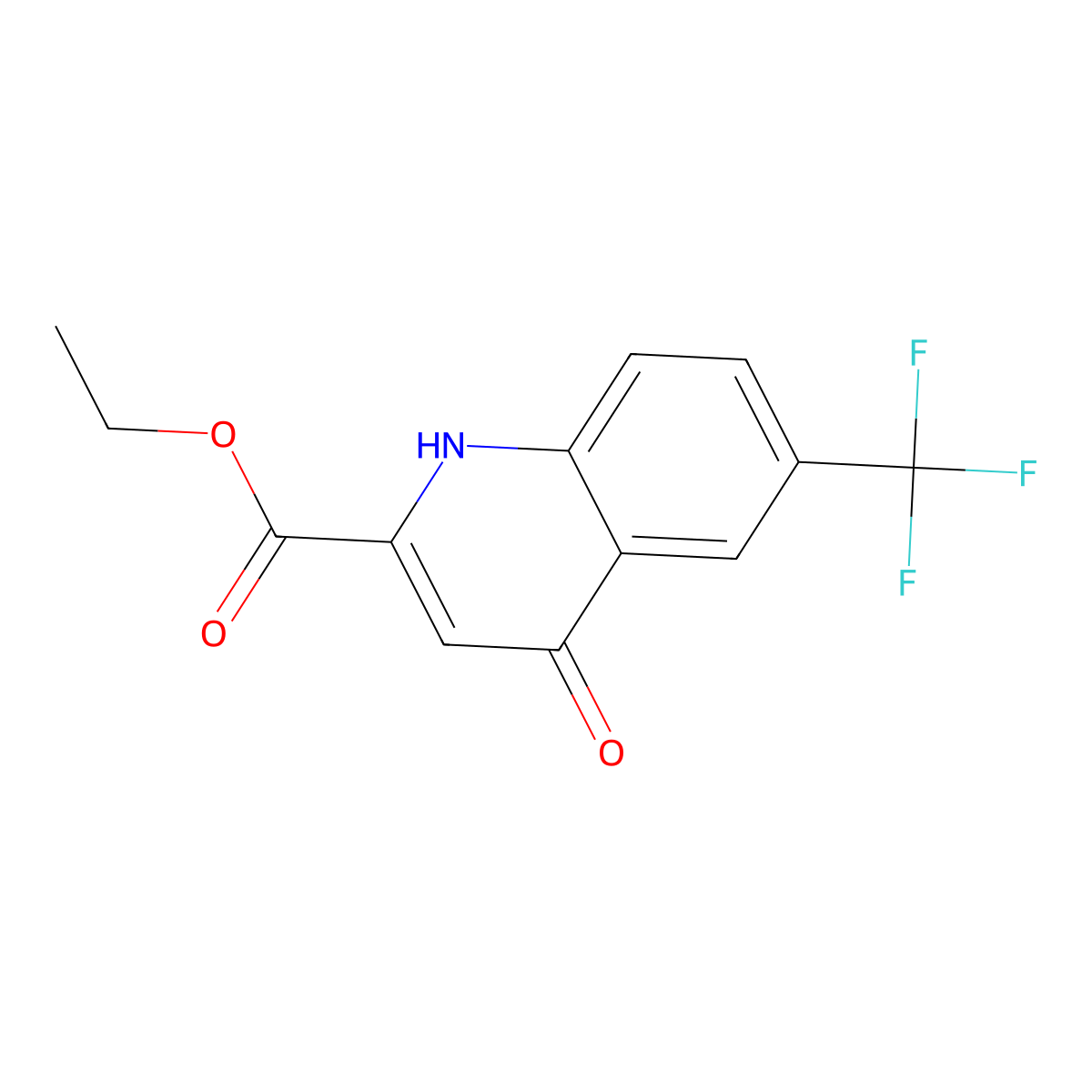 Ethyl 4-hydroxy-6-(trifluoromethyl)quinoline-2-carboxylate molecular structure, CAS 1352935-29-5