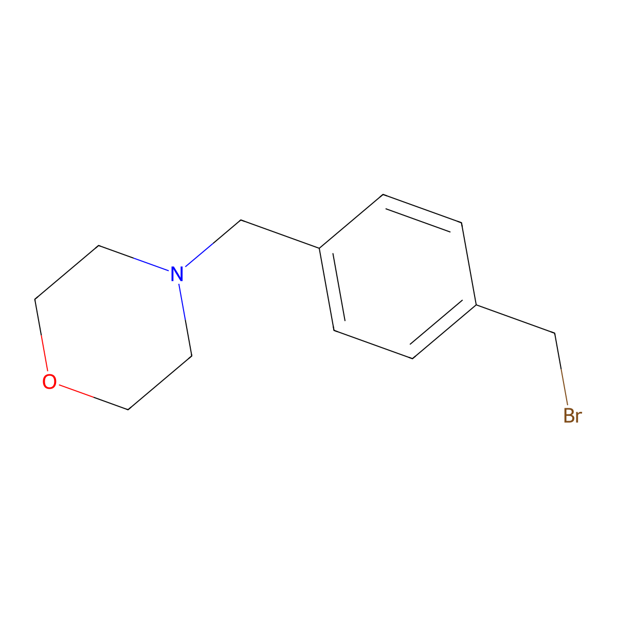 4-{[4-(Bromomethyl)phenyl]methyl}morpholine molecular structure, CAS 1352936-43-6