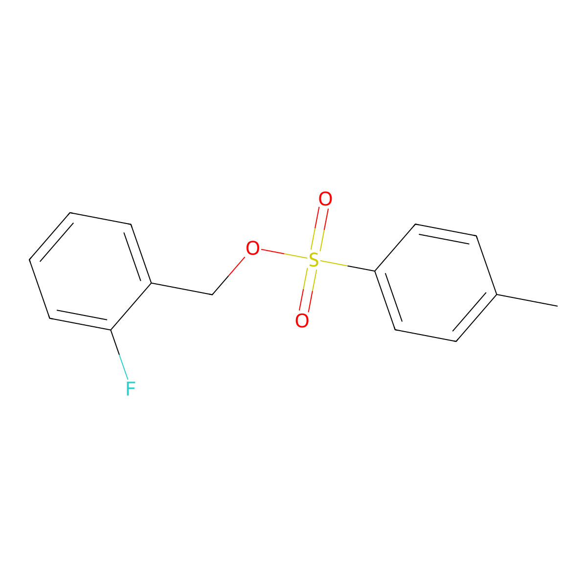 (2-Fluorophenyl)methyl 4-methylbenzene-1-sulfonate molecular structure, CAS 135294-56-3