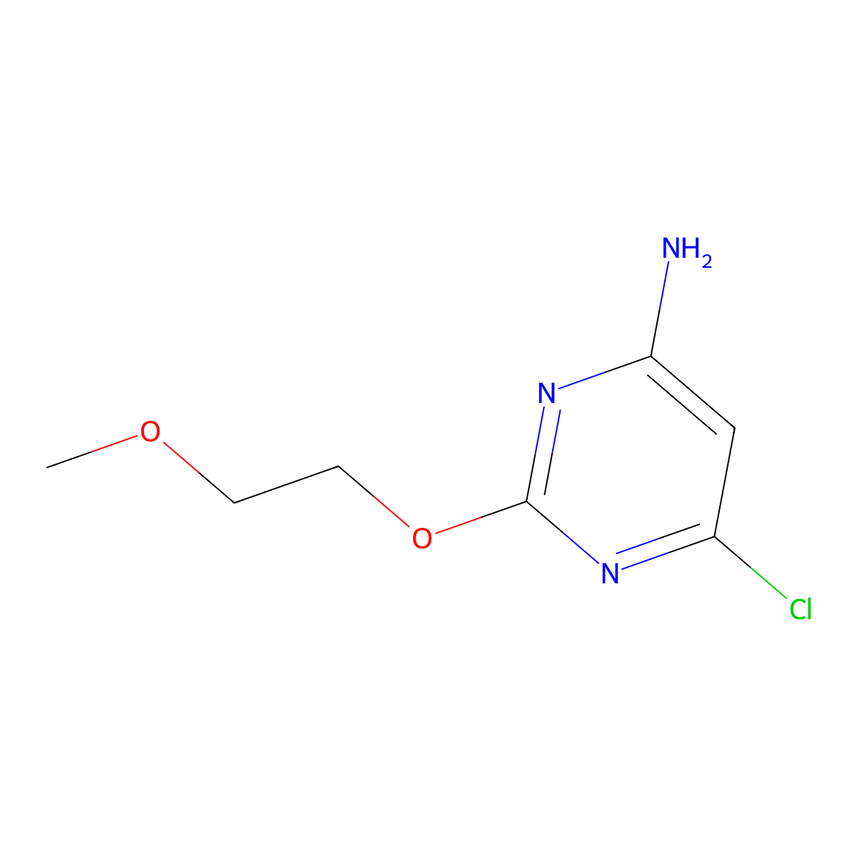 6-Chloro-2-(2-methoxyethoxy)pyrimidin-4-amine molecular structure, CAS 1352942-28-9