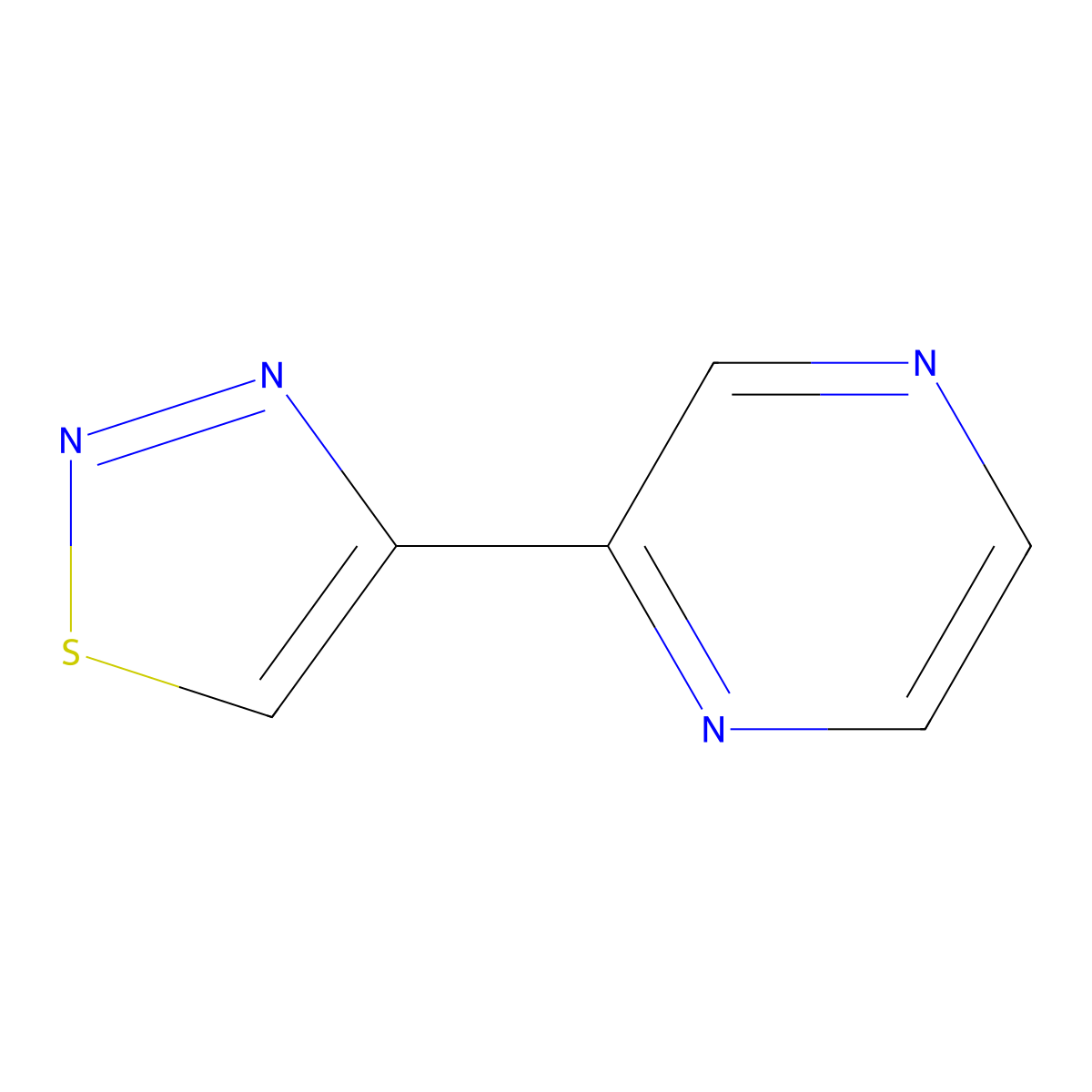 Pyrazine, 2-(1,2,3-thiadiazol-4-yl)- molecular structure, CAS 135296-13-8