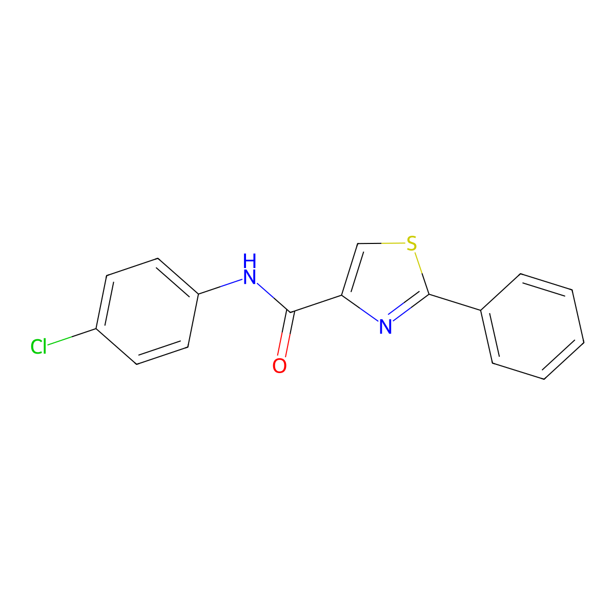 N-(4-chlorophenyl)-2-phenyl-1,3-thiazole-4-carboxamide molecular structure, CAS 135298-44-1