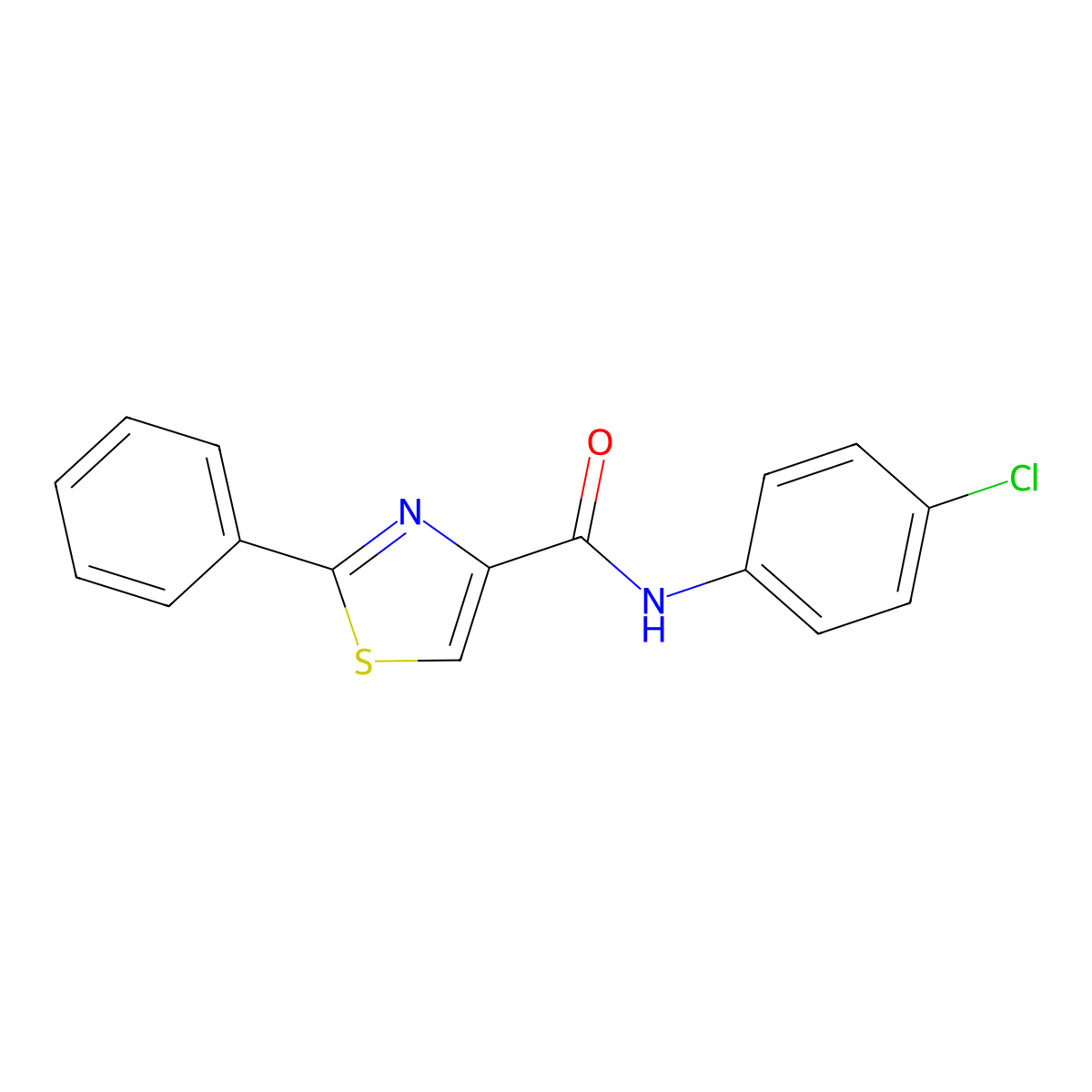 N-(4-chlorophenyl)-2-phenyl-1,3-thiazole-4-carboxamide molecular structure, CAS 135298-44-1