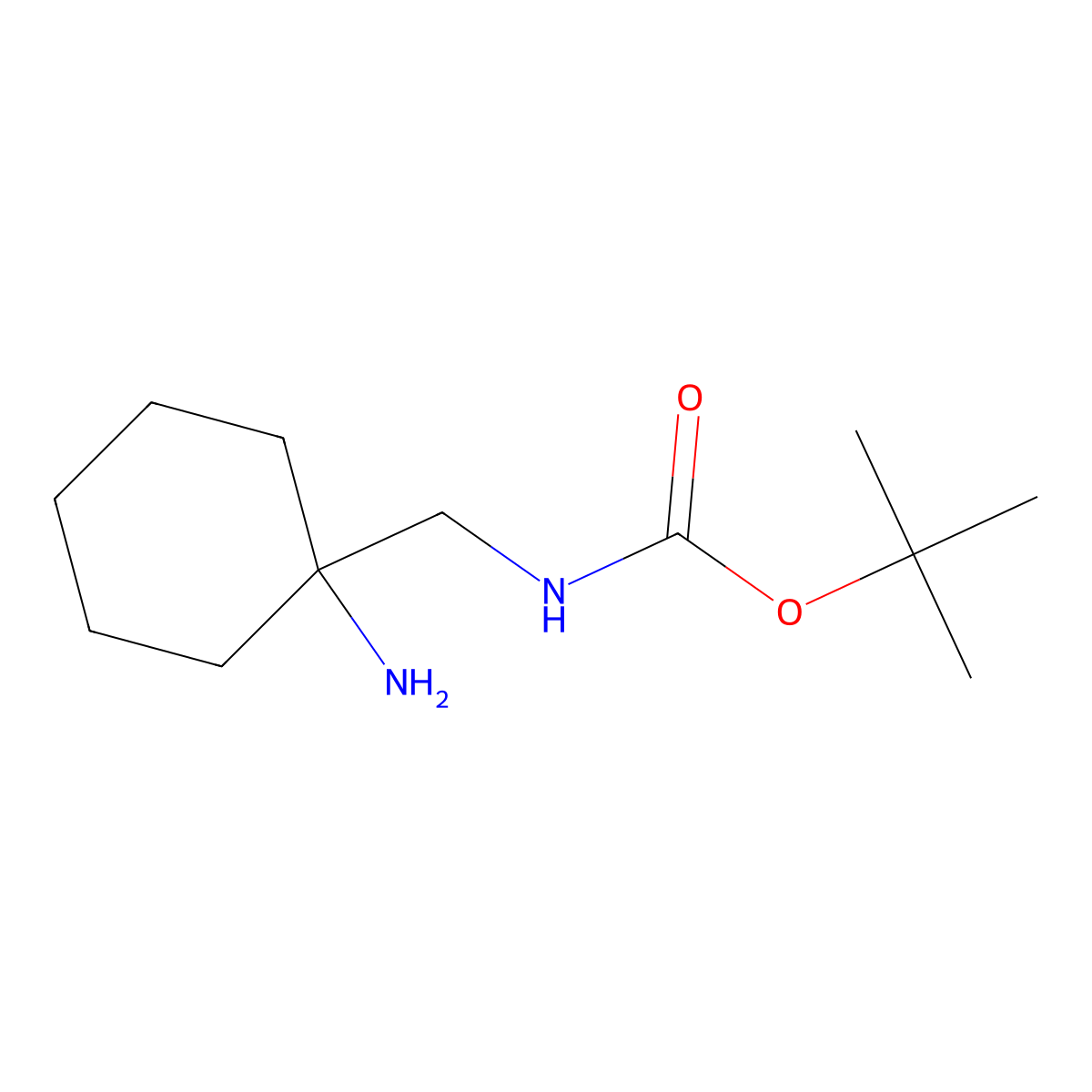 tert-Butyl N-((1-aminocyclohexyl)methyl)carbamate molecular structure, CAS 1352999-04-2